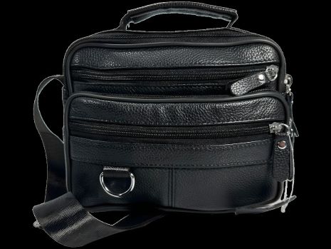 Сумка через плече, оптимальний розмір, 5 відділень, 4 л, чорна