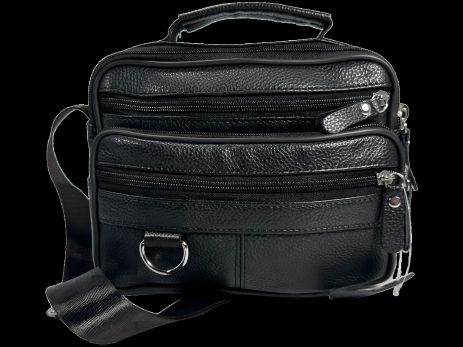 Черная сумка через плечо, 5 отделений, объем 4 л