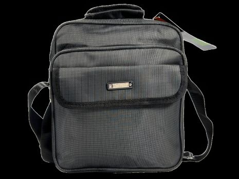 Сумка через плечо на 5 отделений, ремень удобный, застежка на молнии, серая