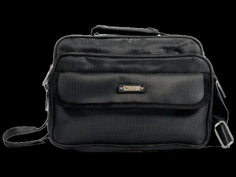 Серая плечовая сумка на 5 отделений, объем 7 л, застежка на молнии