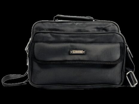 Серая плечовая сумка на 5 отделений, объем 7 л, застежка на молнии