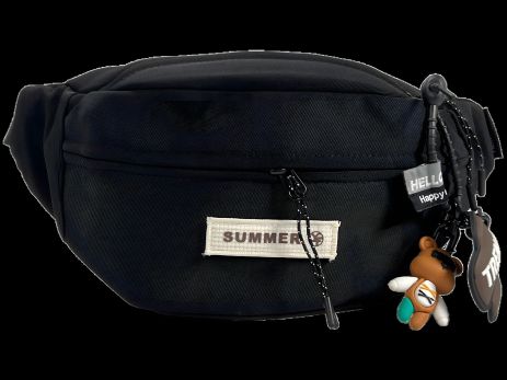 Черная сумка-бананка, два отделения Черная сумка-бананка, два отделения