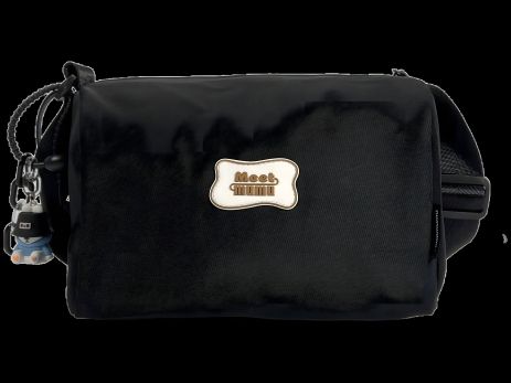 Сумка текстильна чорна через плече, жіноча, на одне відділення