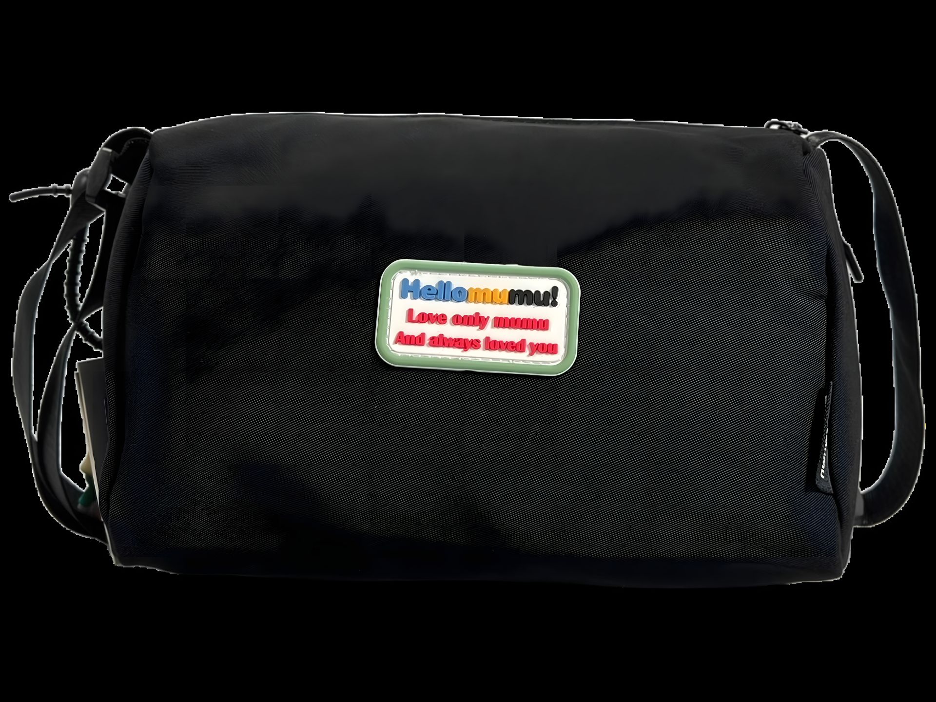 Практична чорна сумка через плече з одним відділенням Практична чорна сумка через плече з одним відділенням