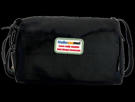 Практична чорна сумка через плече з одним відділенням