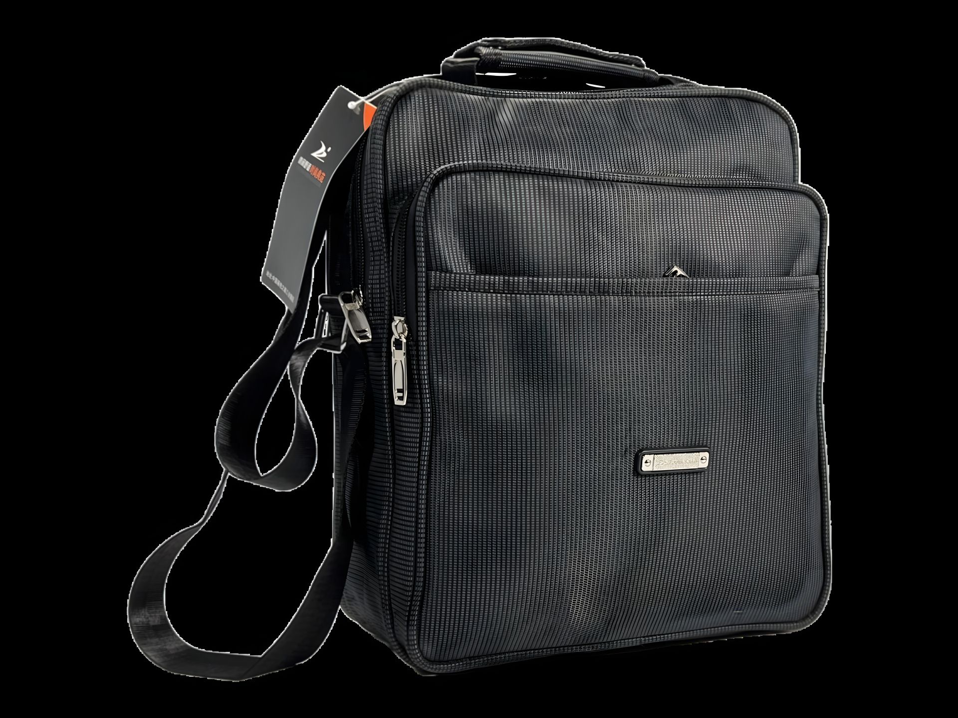 Чоловіча сумка через плече на блискавці, 5 відділень, сірий колір Чоловіча сумка через плече на блискавці, 5 відділень, сірий колір