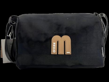 Сумка через плечо на одно отделение, стильная и современная, черная