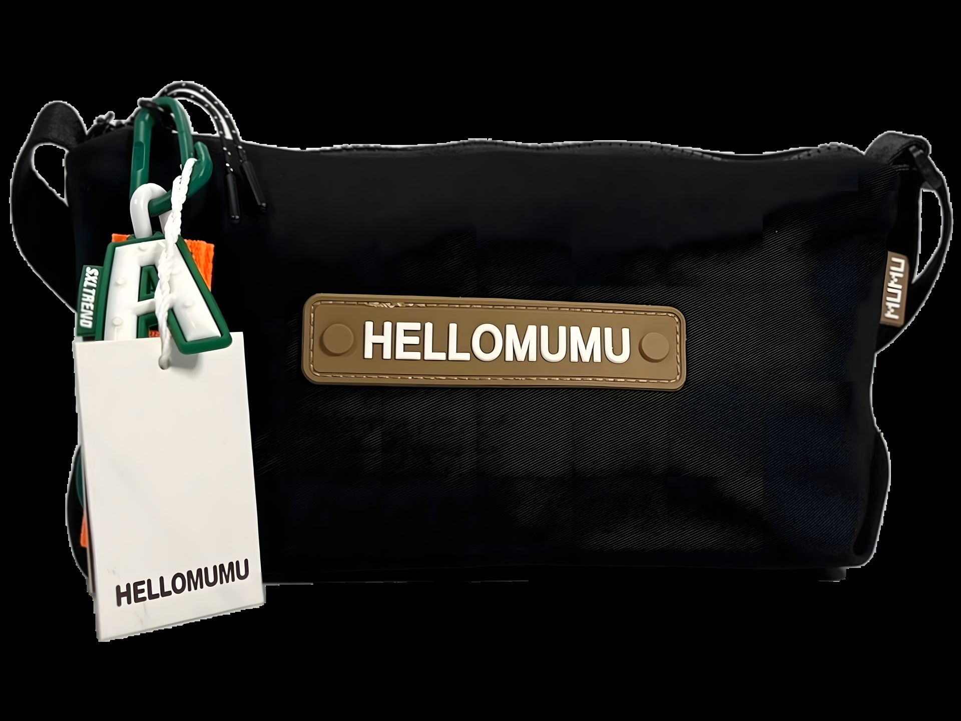 Сумка стильна та сучасна через плече на два відділення, застібка на блискавці, чорна Сумка стильна та сучасна через плече на два відділення, застібка на блискавці, чорна