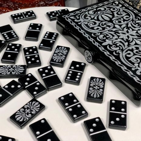 Домино классическое в роскошном исполнении из камня 54×27×10см.