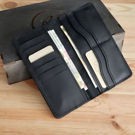 Купюрник гаманець чоловічий тонкий шкіряний чорний GS Купюрник гаманець чоловічий тонкий шкіряний чорний GS