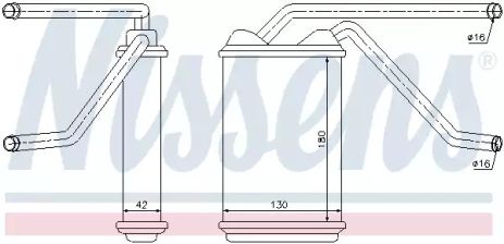 Радіатор нагрівача Nexia (до 2008 р.) Випускник., Nissens (76511) (03059812)