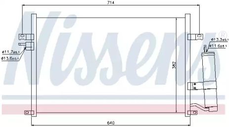 Радіатор кондиціонера Lacetti, NISSENS (94725) з ресивером (96484931/96804274/9683783)