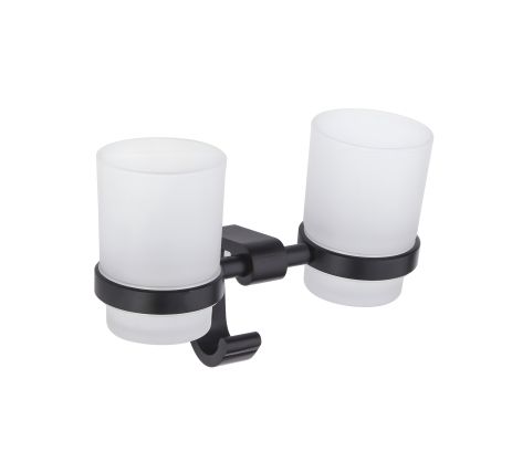 Стаканы под зубные щетки черные Platinum 5508PL (стекло и алюминий) Стаканы под зубные щетки черные Platinum 5508PL (стекло и алюминий)