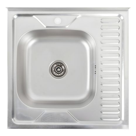 Кухонная мойка из нержавеющей стали Platinum ДЕКОР 6060 L (0,7/160 мм)