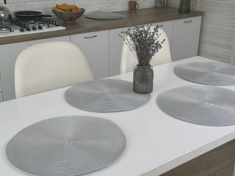 Сервірувальні круглі килимки (набір 6 шт. одного кольору) 4 Silver
