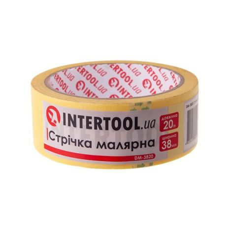 Стрічка малярна 38мм, 20м, жовта INTERTOOL DM-3820
