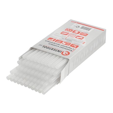 Комплект клейових стрижнів прозорих, 11,2×200 мм, INTERTOOL RT-1015 (1 кг) Комплект клейових стрижнів прозорих, 11,2×200 мм, INTERTOOL RT-1015 (1 кг)