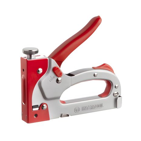 Будівельний степлер під скобу 11,3×0,7×4-14 мм, з прогумованим руків’ям, STORM INTERTOOL RT-0201