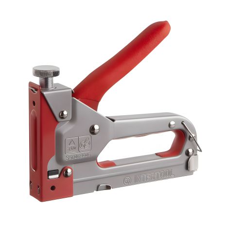 Степлер строительный, под скобу 11,3×0,7×4-14 мм, обрезиненная рукоятка INTERTOOL RT-0102