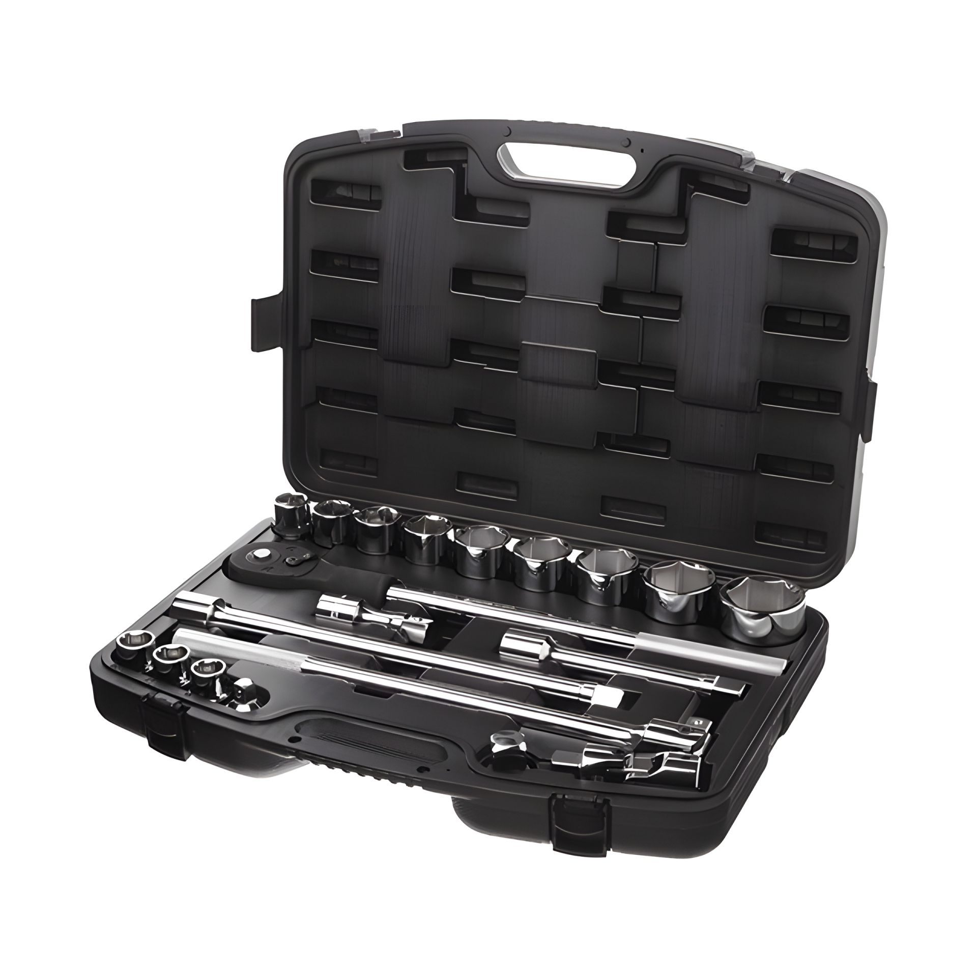 Набір професійних інструментів INTERTOOL ET-6023, 3/4" Cr-V, 20 од., головки: 19-50 мм, кейс Набір професійних інструментів INTERTOOL ET-6023, 3/4" Cr-V, 20 од., головки: 19-50 мм, кейс