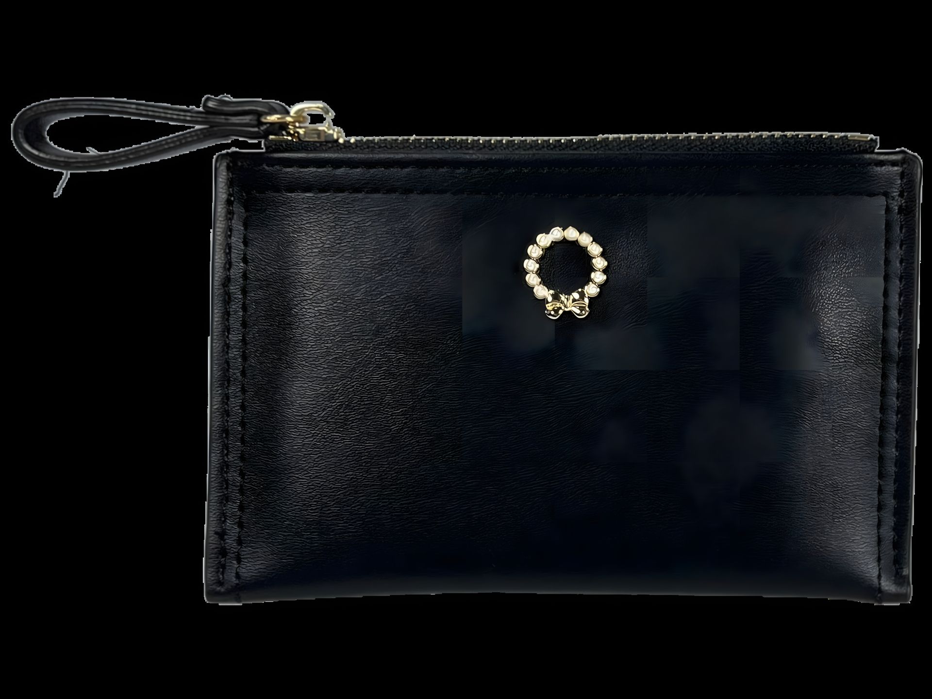 Функциональный женский кошелек из экокожи с застежкой на молнии, цвет черный Функциональный женский кошелек из экокожи с застежкой на молнии, цвет черный