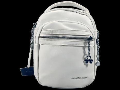 Жіноча компактна та комфортна сумка через плече на три відділення, біла