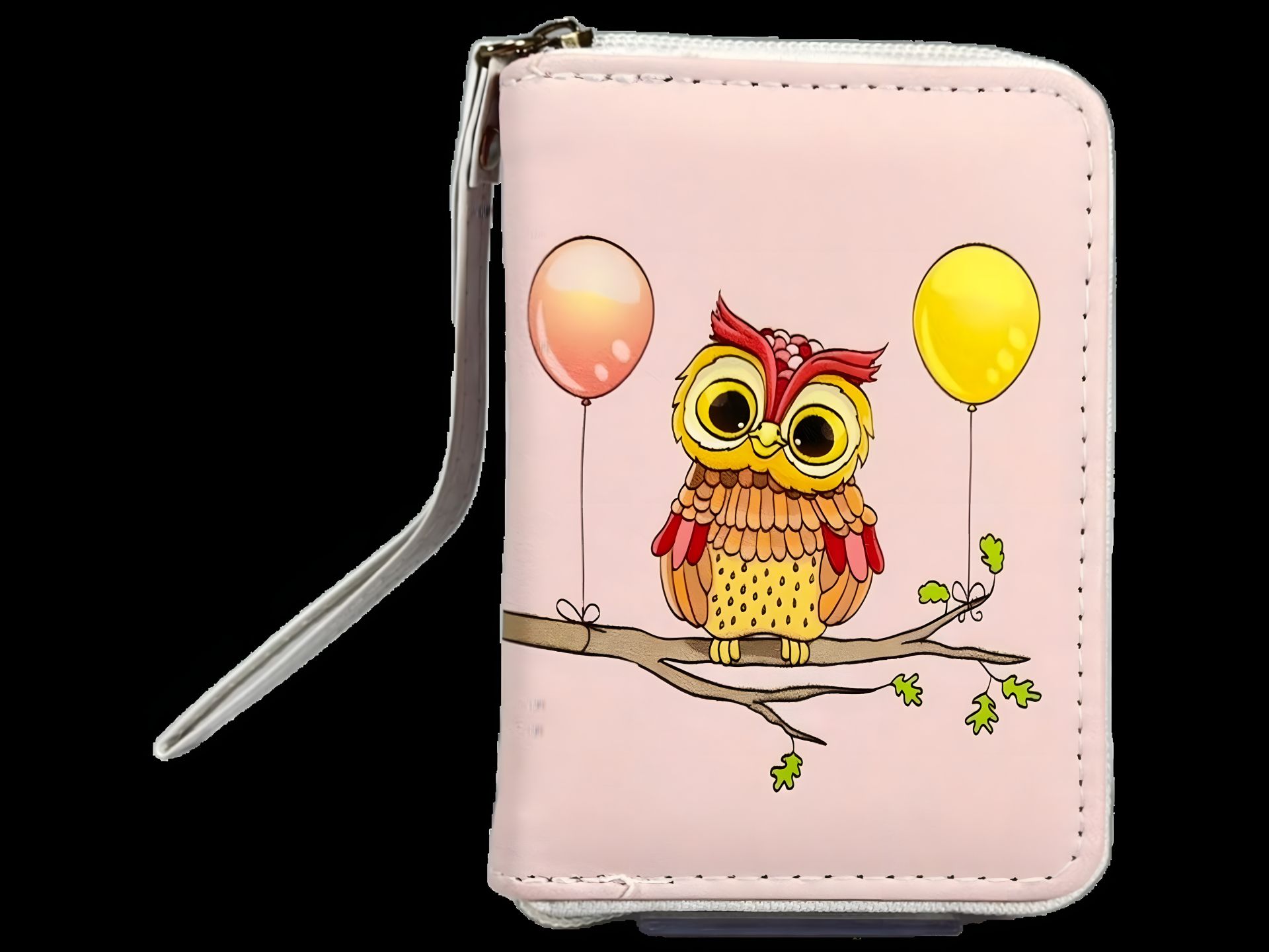 Гаманець дитячий на два віділеня для купюр, рожевий принт сова Гаманець дитячий на два віділеня для купюр, рожевий принт сова
