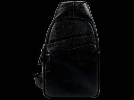 Четырехсекционная мужская сумка-слинг черного цвета Четырехсекционная мужская сумка-слинг черного цвета