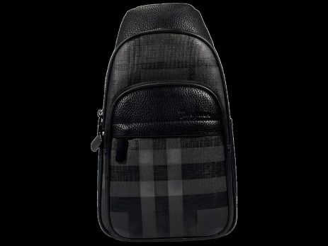 Чоловіча стильна сумка-слінг, містка, функціональна, 3 відділення, сіра