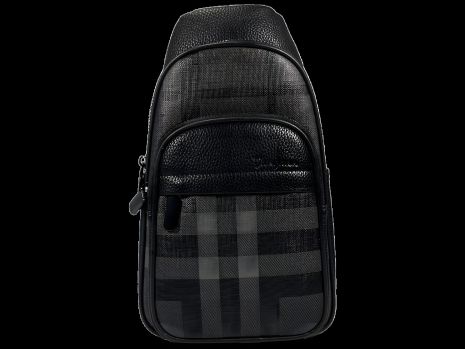 Стильная сумка-слинг для мужчин, вместительная и функциональная, три отделения, серая