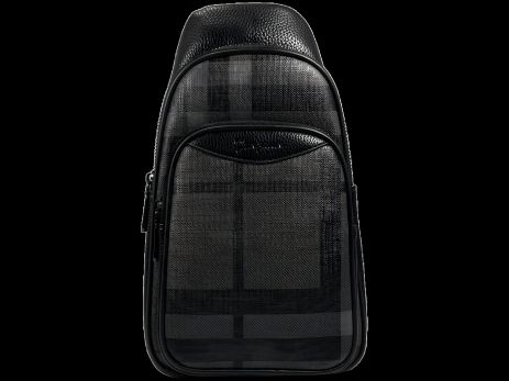 Сучасна чоловіча сумка-слінг на три відділення сірого кольору (Модний)