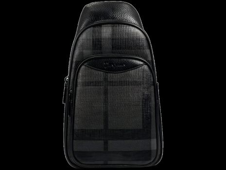 Мужская сумка-слинг на три отделения, серого цвета