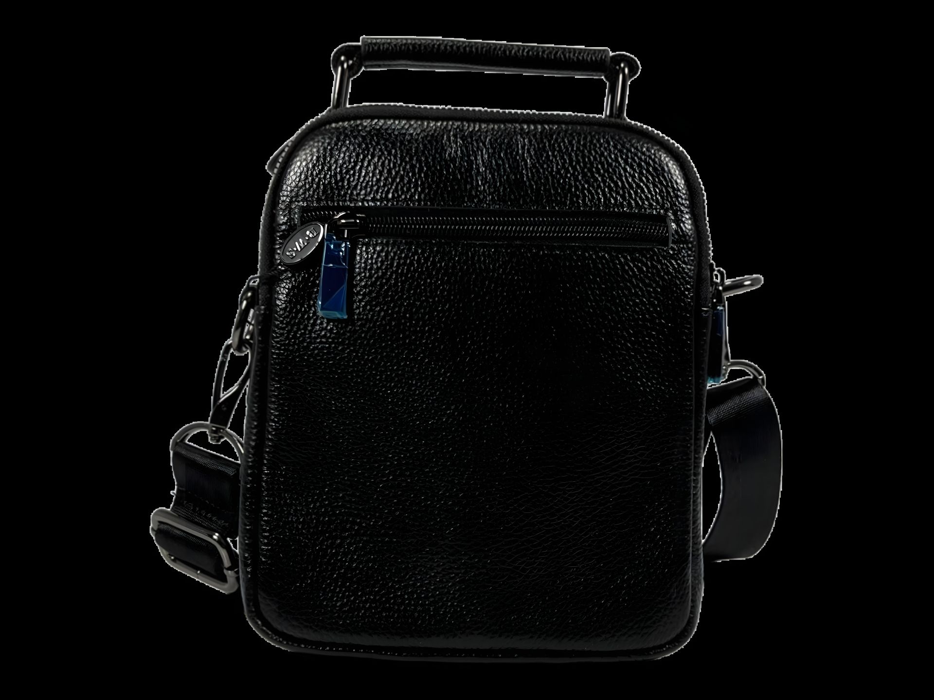 Сумка через плече на п'ять відділень, знімний ремінь, ручки для переносу, чорна Сумка через плече на п'ять відділень, знімний ремінь, ручки для переносу, чорна