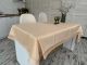 Тканинна скатертина святкова з мереживом 150x220 см, 3385-zkr завіток карамель