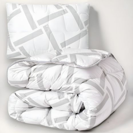 Комплект: полуторное одеяло 140х210 см и подушка 50х70 см ELEGANTLY IDEIA с искусственным лебединым пухом (8-35564) Комплект: полуторное одеяло 140х210 см и подушка 50х70 см ELEGANTLY IDEIA с искусственным лебединым пухом (8-35564)