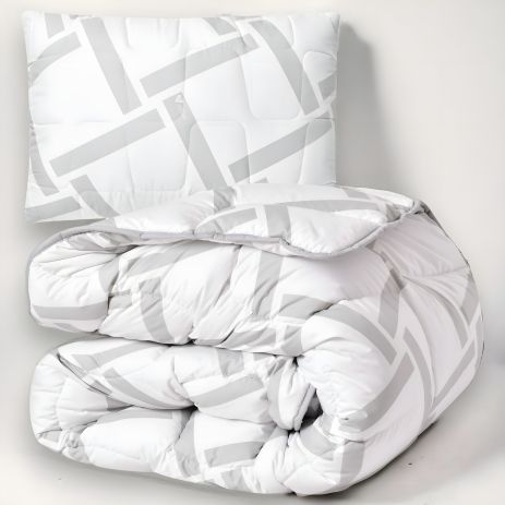 Комплект: полуторное одеяло 140х210 см и подушка 50х70 см ELEGANTLY IDEIA с искусственным лебединым пухом (8-35564)