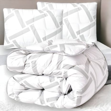 Ковдра євро 200х220 см та 2 подушки 50х70 см ELEGANTLY IDEIA зі штучного лебединого пуху (8-35565)