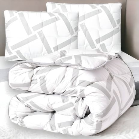 Ковдра євро 200х220 см та 2 подушки 50х70 см ELEGANTLY IDEIA зі штучного лебединого пуху (8-35565)