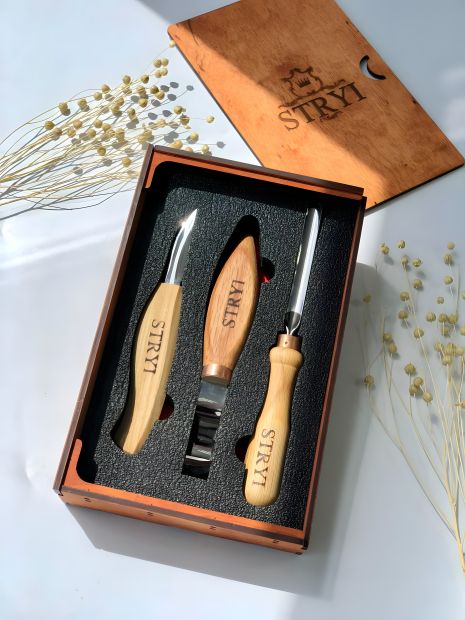 Набір стамесок STRYI Start для вирізування дерев'яних ложок Набір стамесок STRYI Start для вирізування дерев'яних ложок