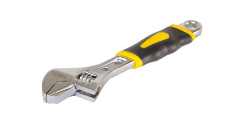 Розвідний ключ 150 мм 0-24 мм губка CrV, що переставляється, рукоятка з двокомпонентною накладкою MASTERTOOL 76-0421