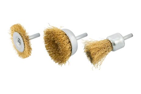 Набір щіток 3 шт - торцева/дискова зі стрижнем ¼" Ø 25/50// 50 мм MASTERTOOL 19-9300