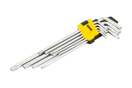 Ключи TORX CrV Т10/Т50 90/227 мм набор 9 шт MASTERTOOL 75-0961