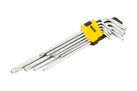 Ключі TORX CrV Т10/Т50 90/227 мм набір 9 шт MASTERTOOL 75-0961