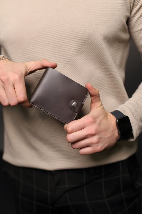 Чоловічий гаманець із шкіри, коричневий