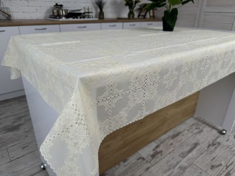 Скатертина вінілова з ажурним малюнком 140*220 см 1507-k-7 Скатертина вінілова з ажурним малюнком 140*220 см 1507-k-7