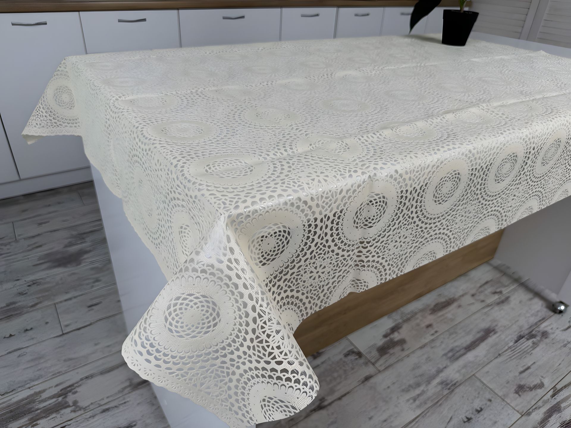 Скатертина вінілова з ажурним малюнком 110*140 см 1506-k-6 Скатертина вінілова з ажурним малюнком 110*140 см 1506-k-6