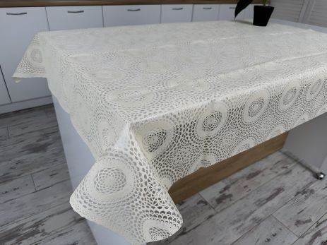 Скатертина вінілова з ажурним малюнком 110*140 см 1506-k-6 Скатертина вінілова з ажурним малюнком 110*140 см 1506-k-6