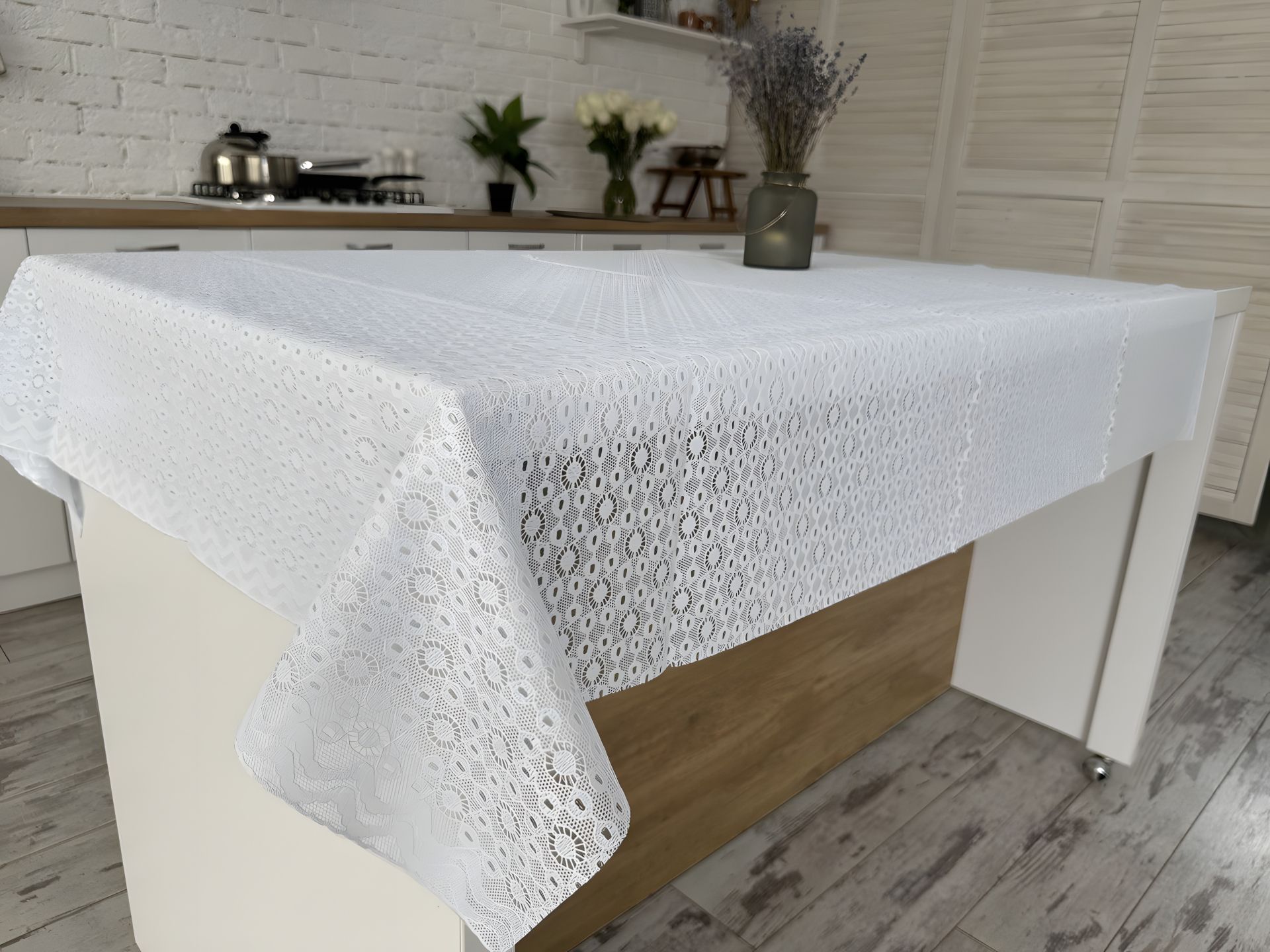 Скатертина вінілова з ажурним малюнком 110*140 см 1506-w-6 Скатертина вінілова з ажурним малюнком 110*140 см 1506-w-6