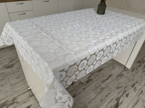 Виниловая скатерть с ажурным рисунком 110*140 см 1506-w-5