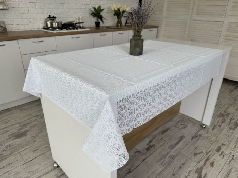 Скатертина вінілова з ажурним малюнком 140*220 см 1507-w-9